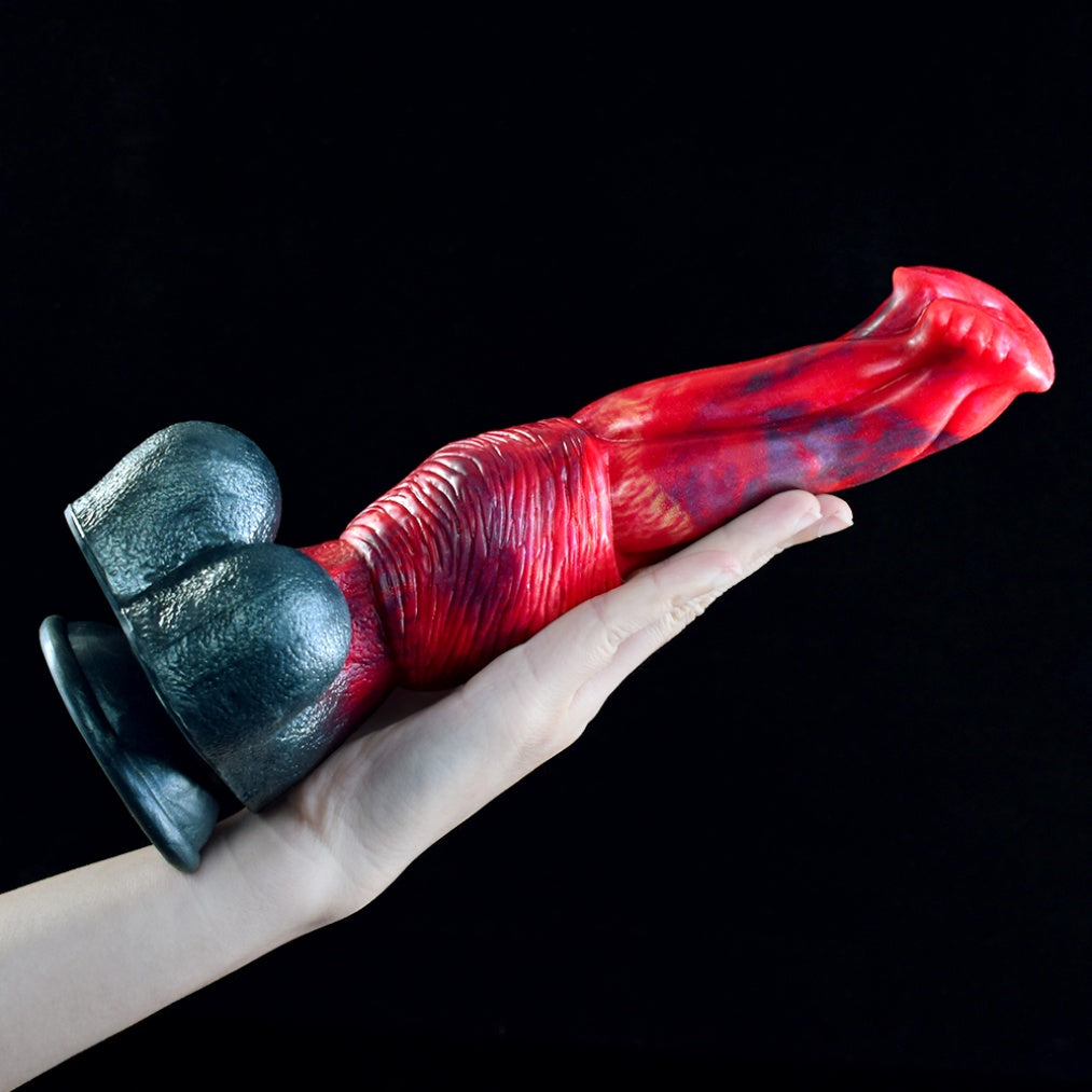 Godemiché cheval fantastique en silicone rouge sang – Orgasme profond du point G et sextoys monstrueux