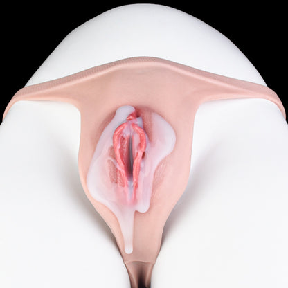 Fleshy Silicone Fake Vagina Panties-Wearable Realistic Pussy for Cross-Dressing Sex Toys