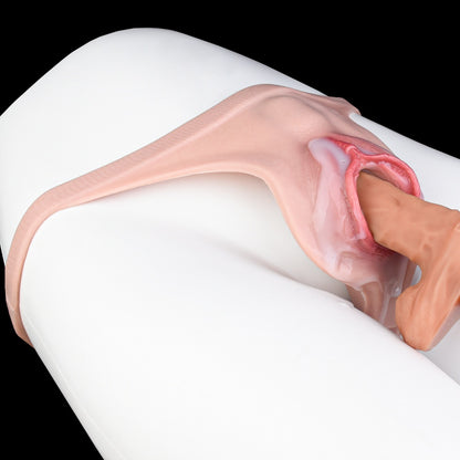 Fleshy Silicone Fake Vagina Panties-Wearable Realistic Pussy for Cross-Dressing Sex Toys