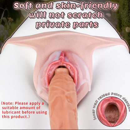 Fleshy Silicone Fake Vagina Panties-Wearable Realistic Pussy for Cross-Dressing Sex Toys
