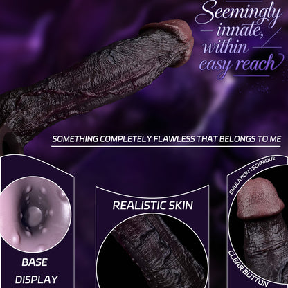 Midnight Rush BBC Silicone Penis Sleeve | Vibrating Cock Extender with G-Spot Remote | Couples Sex Toy