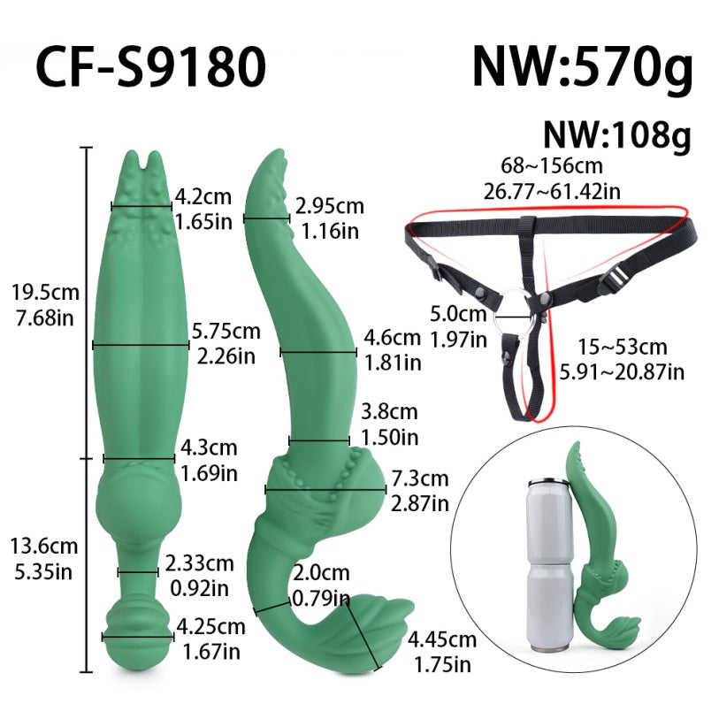 Two-Headed Predator Rocky – Monster Dildo Strap-On G-Spot Vibrator for Lesbian Couples