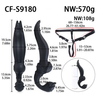 Two-Headed Predator Rocky – Monster Dildo Strap-On G-Spot Vibrator for Lesbian Couples