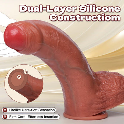 Realistic Dual-Layer Silicone Huge Dildo – G-Spot Expansion & Vaginal Filling Sex Toys