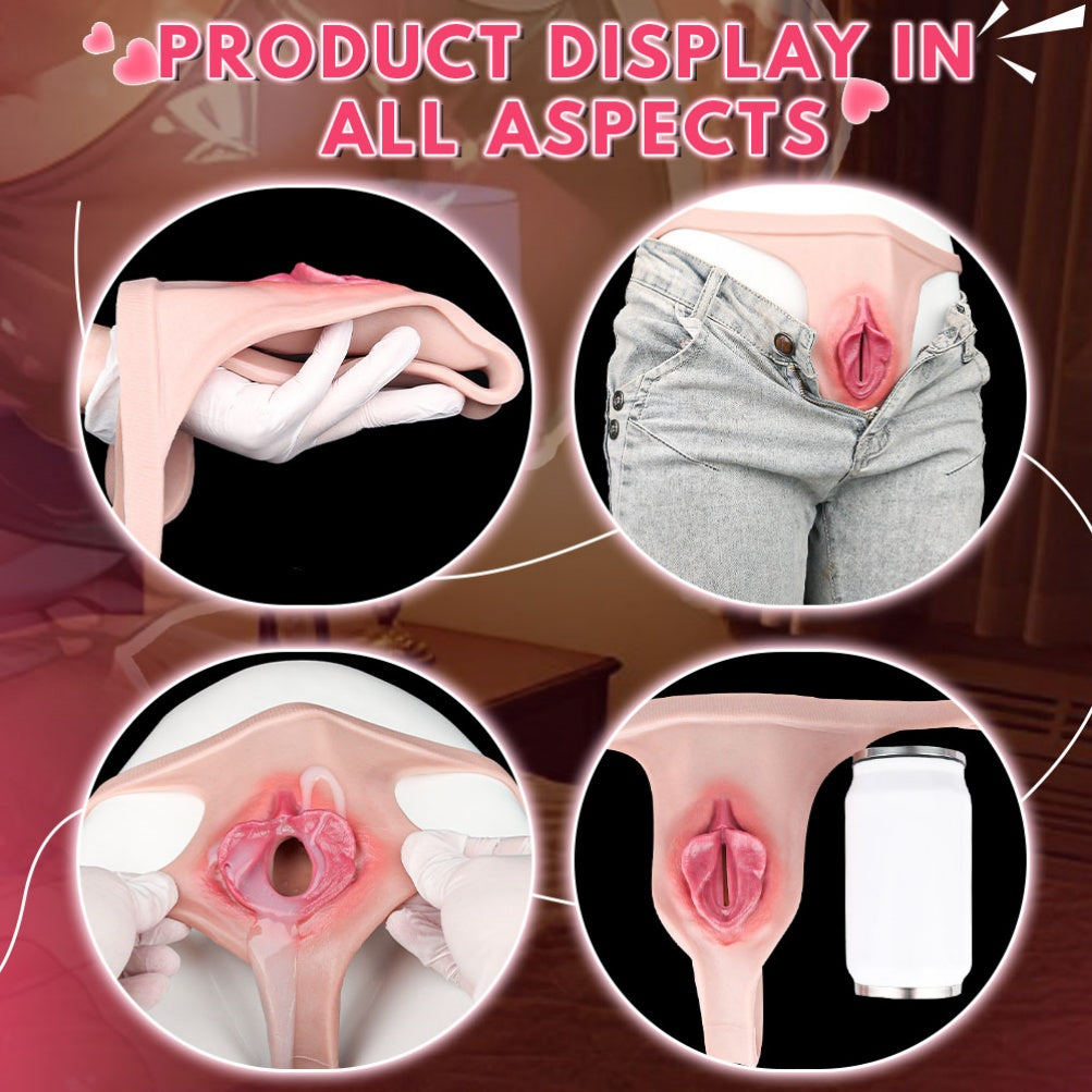 Fantasy Boy-Style Strapon Silicone Fake Vagina - Featuring Realistic Vulva and Vaginal Structure