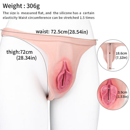 Fantasy Boy-Style Strapon Silicone Fake Vagina - Featuring Realistic Vulva and Vaginal Structure