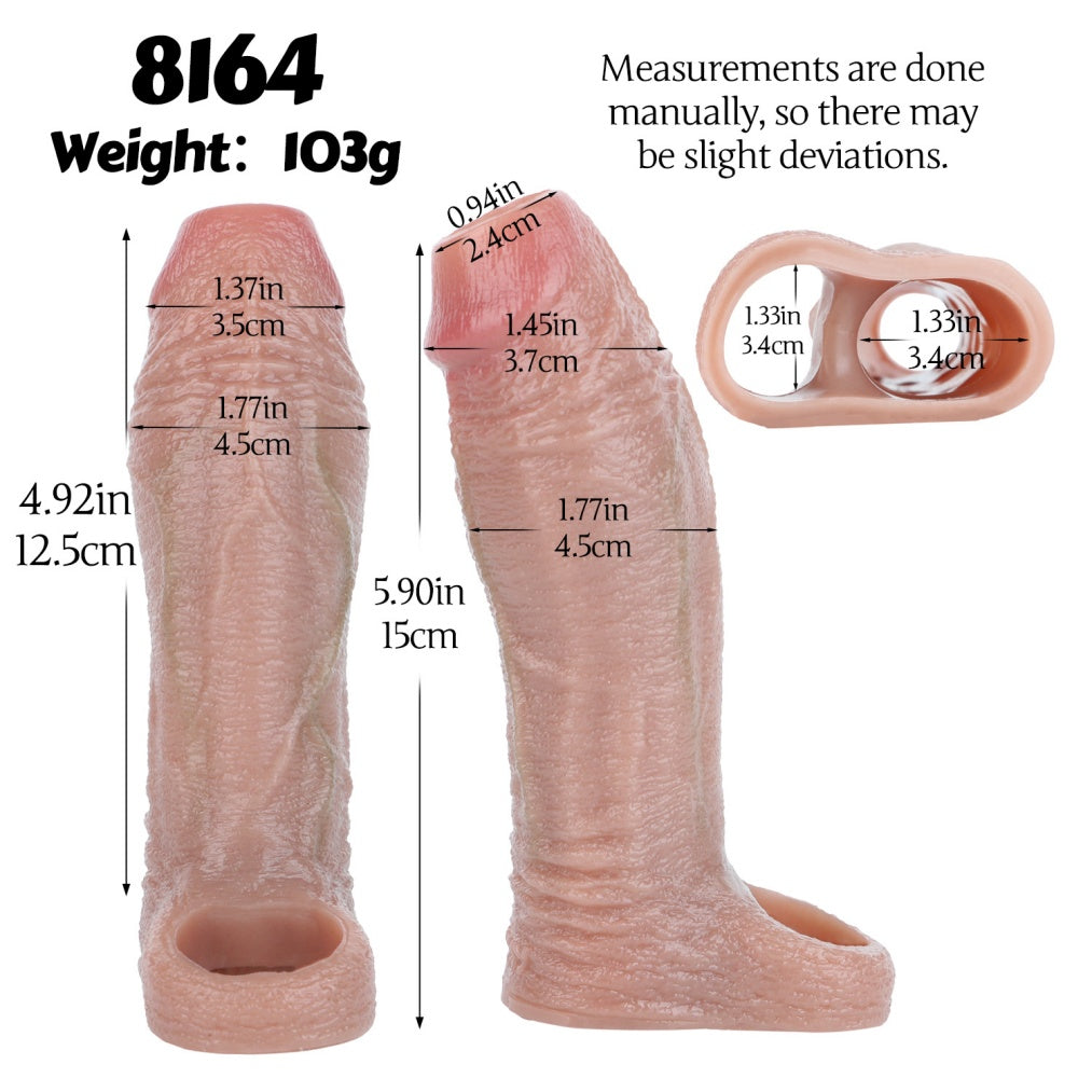 Fleischige Silikon Realistische Tragbare Penishülle – Verbessert die Erektion und Verzögert den Samenerguss Sexspielzeug
