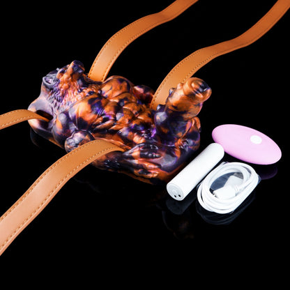 Dark Flame Wolf Lord Fantasy Beast Grinder – Platinum Silicone Vibrating Sex Grinding Toy