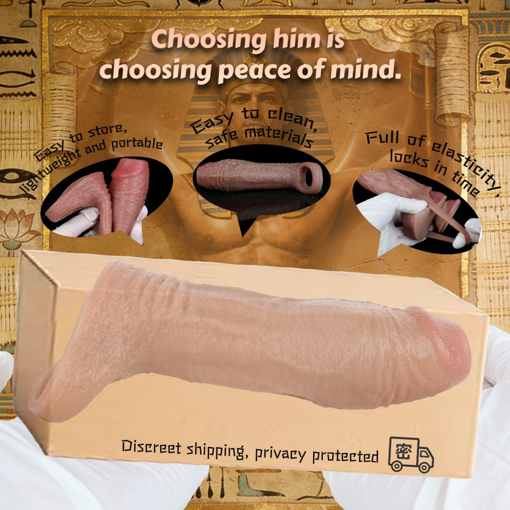 Fleischige Silikon Realistische Tragbare Penishülle – Verbessert die Erektion und Verzögert den Samenerguss Sexspielzeug