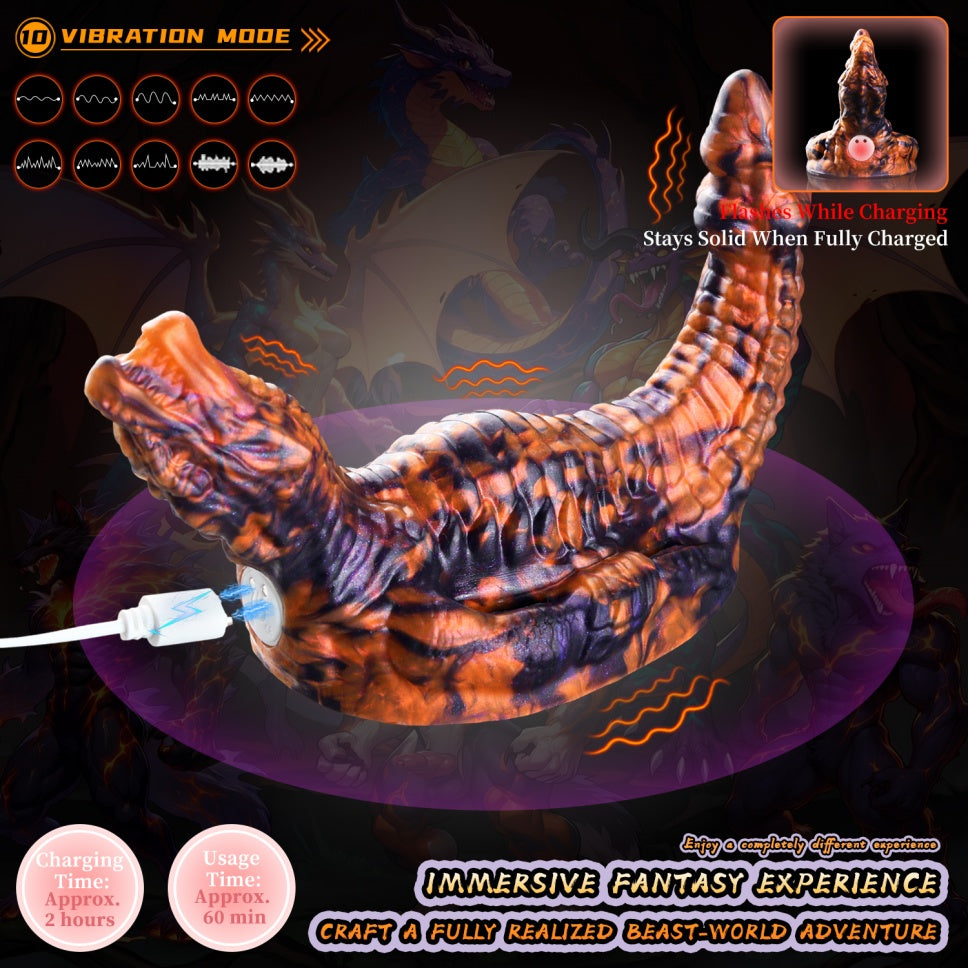 Tailflame Dragon Rider – Fantasy Beast-Themed Grinder Sex Toy | Platinum Silicone