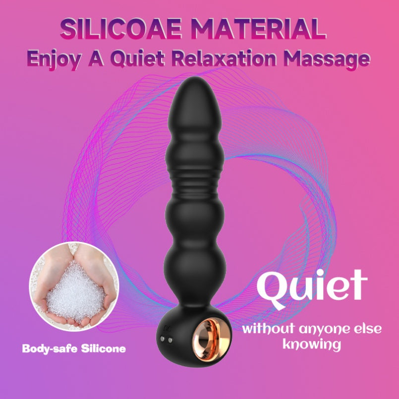 Waterproof Silicone Anal Beads Butt Plug Vibrator – Thrusting Stimulation Unisex BDSM Bondage Toys