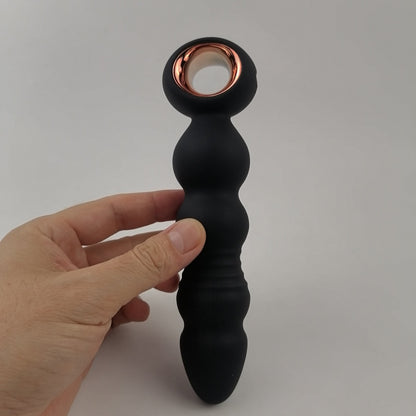Waterproof Silicone Anal Beads Butt Plug Vibrator – Thrusting Stimulation Unisex BDSM Bondage Toys