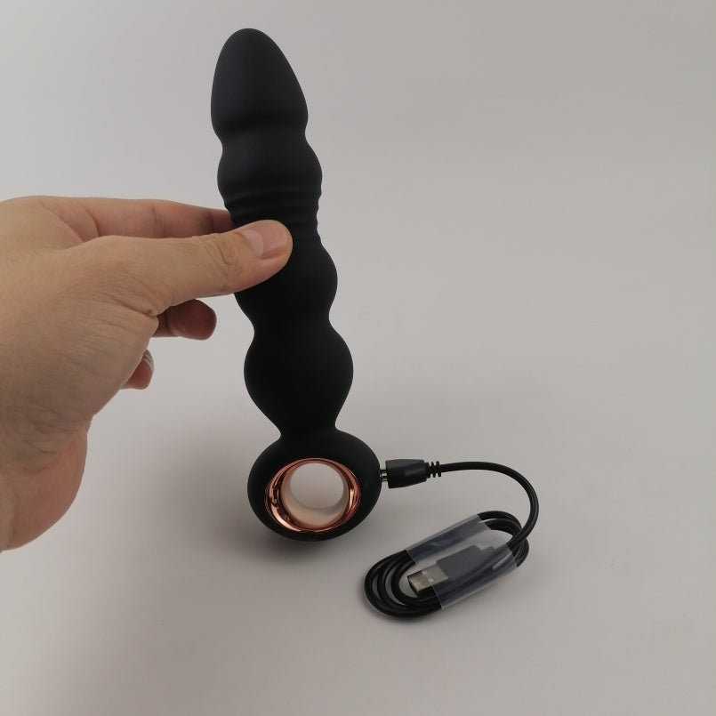 Waterproof Silicone Anal Beads Butt Plug Vibrator – Thrusting Stimulation Unisex BDSM Bondage Toys