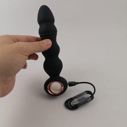 Waterproof Silicone Anal Beads Butt Plug Vibrator – Thrusting Stimulation Unisex BDSM Bondage Toys