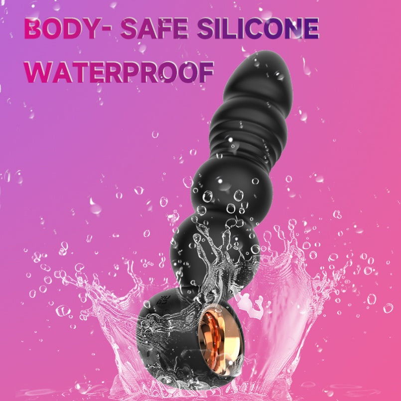 Waterproof Silicone Anal Beads Butt Plug Vibrator – Thrusting Stimulation Unisex BDSM Bondage Toys