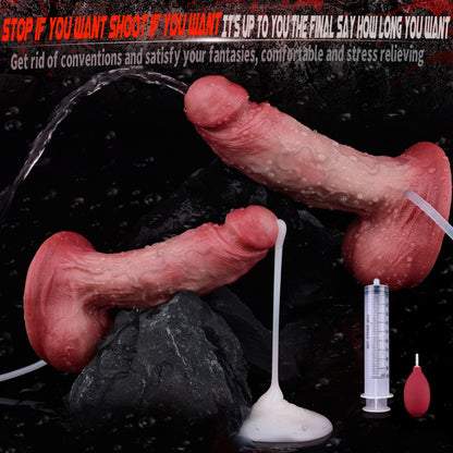 Meaty Silicone Realistic Squirt Dildo - Simulated Ejaculation Female Masturbation Toys