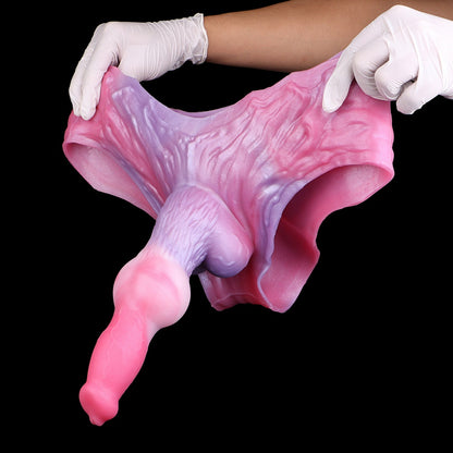 Fantasy Dog-Shaped Silicone Penis Sleeve Underwear – Secure and Firm-Fitting Penis Extension Gear