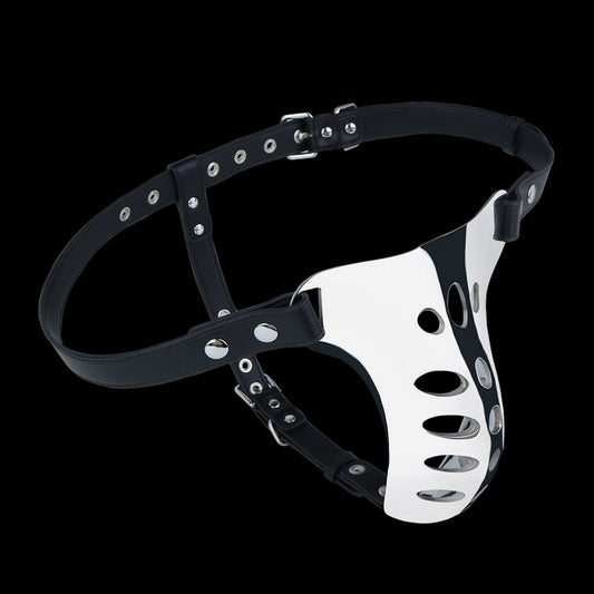 Fantasy Hollow Strap-on G-string – Leather and Metal Buckle Link Male Wearable Pants
