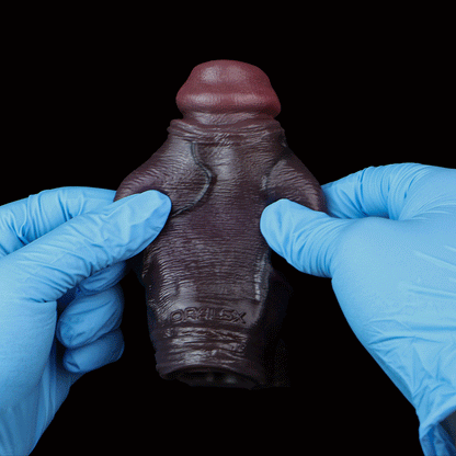 Wearable Locking Silicone Realistic Cock Sleeve - Penis Extender Sex Toy for Improving Male Erections