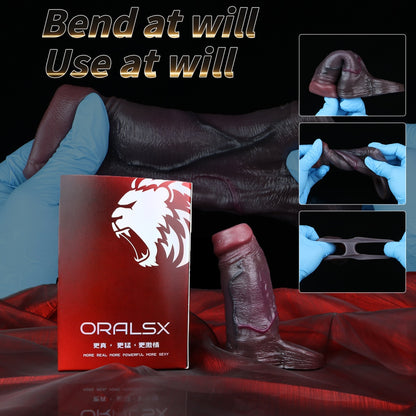 Wearable Locking Silicone Realistic Cock Sleeve - Penis Extender Sex Toy for Improving Male Erections