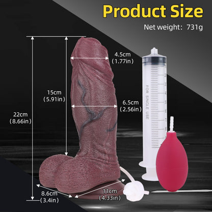Fantasy Silicone Squirt Dildo with Suction Cup - 5.91-Inch Vaginal Stimulation Insertion Toy