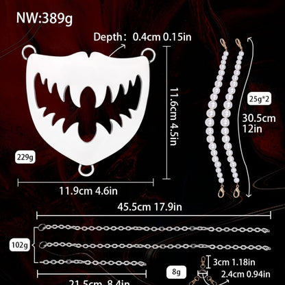 Kink Strapon Crotchless Panties Bondage Set – Metal Chain Friction Clit Stimulator Toy
