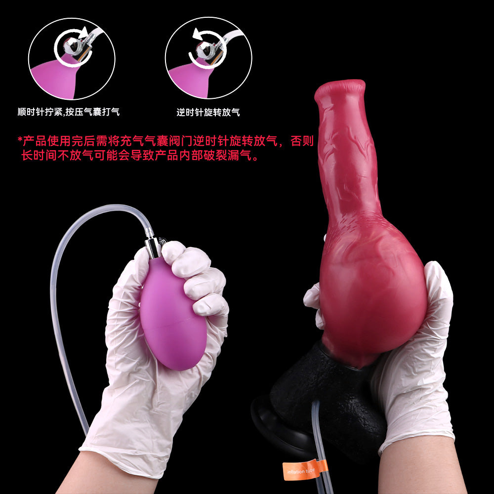 Squirting Dildo Inflatable Butt Plug - Blazing Flame Horsedildo Fantasy Female Masturbation