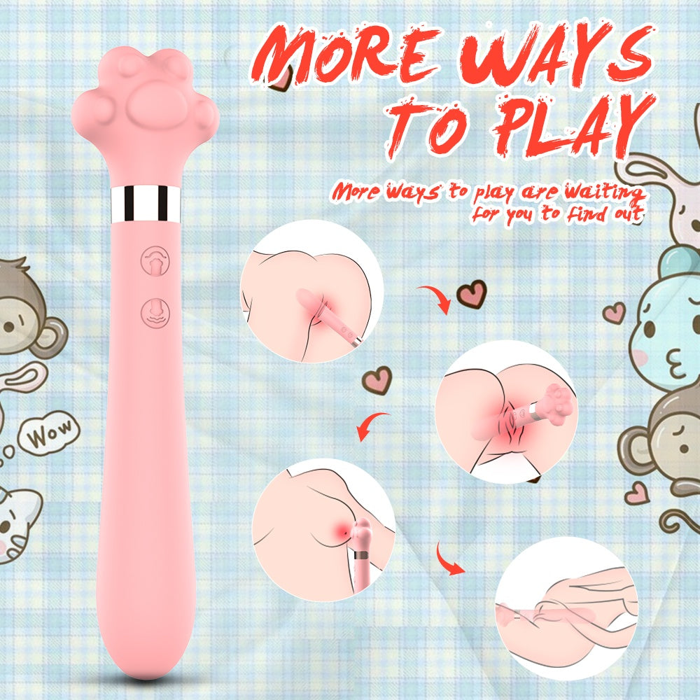 Fantasy Cat Paw G-Spot Vibrating Magic Wand – Insertable Female Vaginal Stimulator