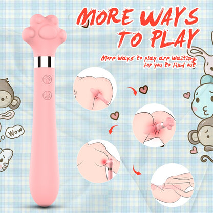 Fantasy Cat Paw G-Spot Vibrating Magic Wand – Insertable Female Vaginal Stimulator