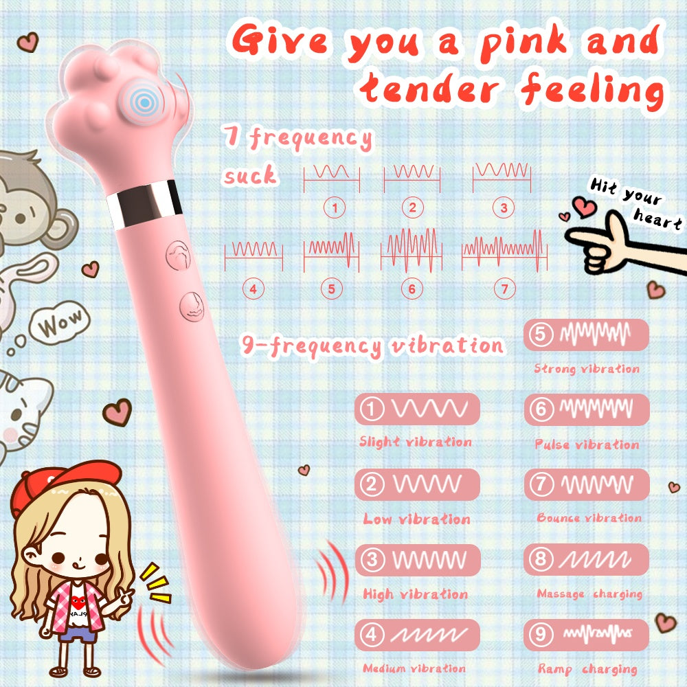 Fantasy Cat Paw G-Spot Vibrating Magic Wand – Insertable Female Vaginal Stimulator