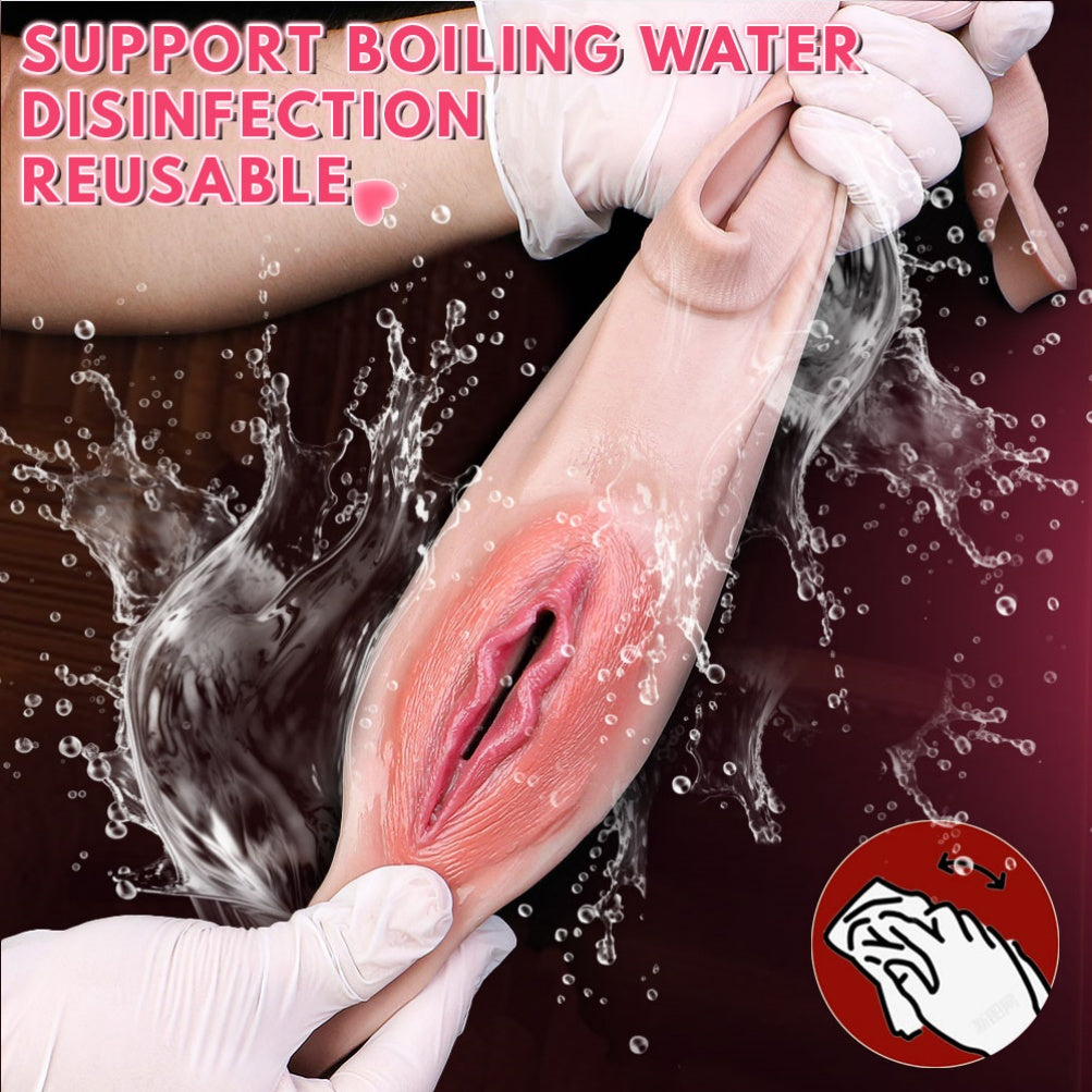 Gay Strap-On Realistic Vagina Pants - Penis Massage Masturbation Silicone Toy