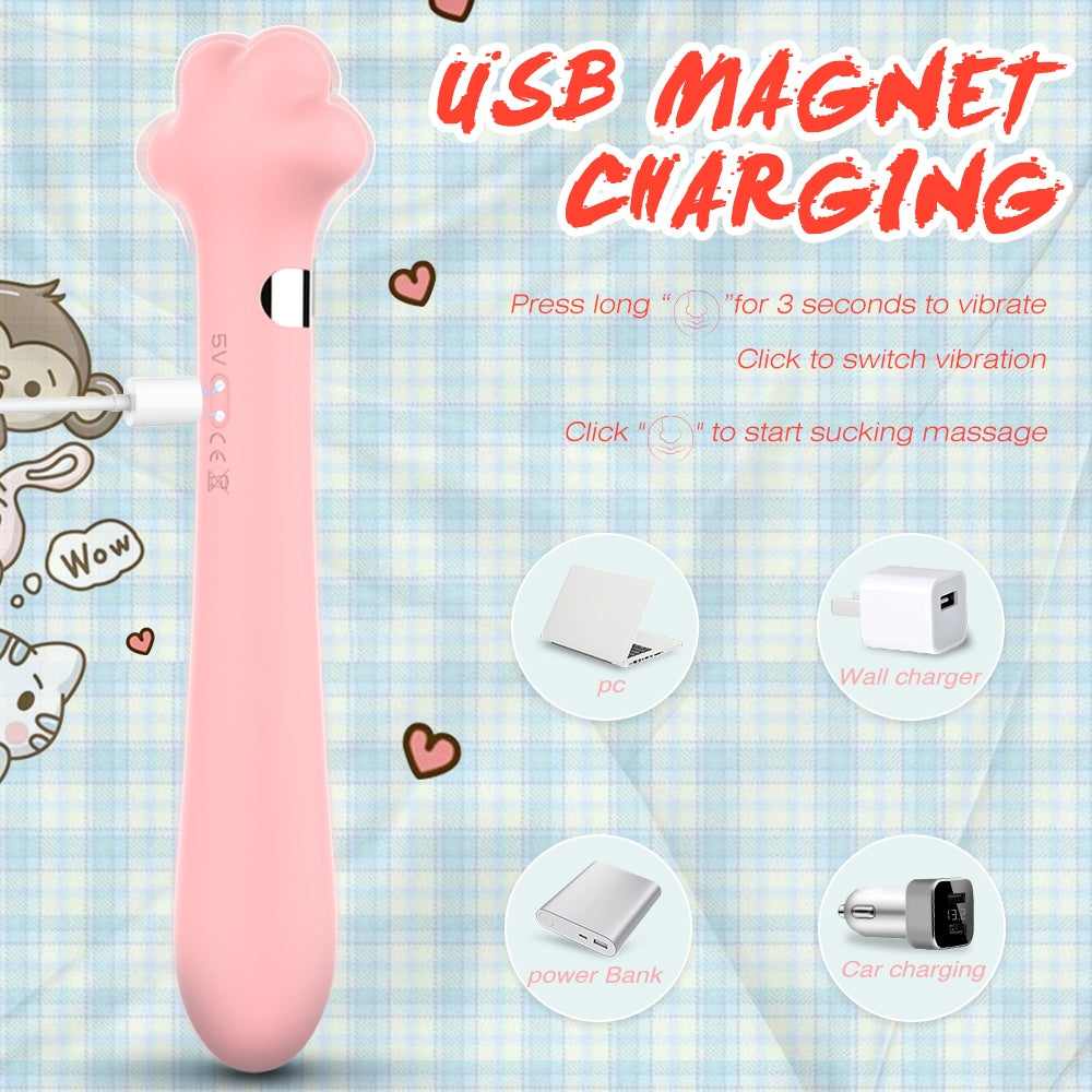 Fantasy Cat Paw G-Spot Vibrating Magic Wand – Insertable Female Vaginal Stimulator