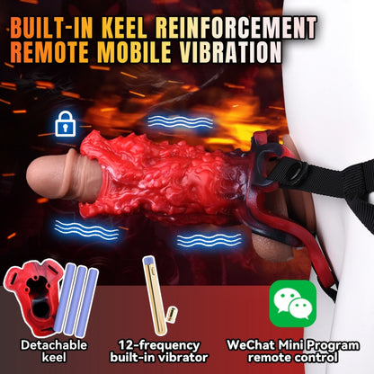 Purpurroter Penis-Vibrator „Dragon Mouth Fantasy“ aus Silikon – für 14 cm große Männer entwickelt, um Erweichung zu bekämpfen und die Ejakulationskontrolle zu verbessern