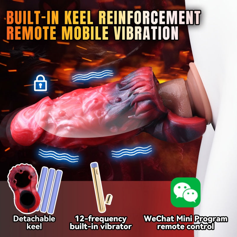 Dragondildo Vibrating Cock Sleeve - Fantasy Penis Sheath Extension Sex Toys for Men