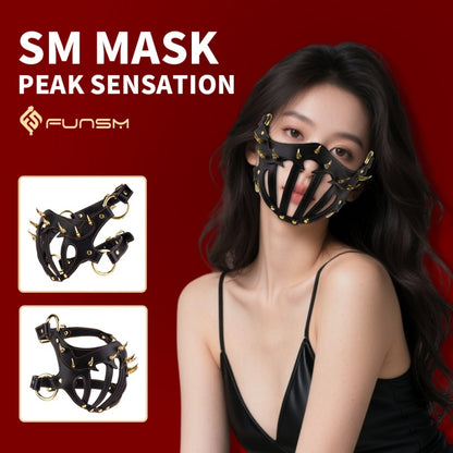 Fantasy BDSM Mask Bettie Bondage - Leather Gear Extreme Restraint Couple Sex Toys