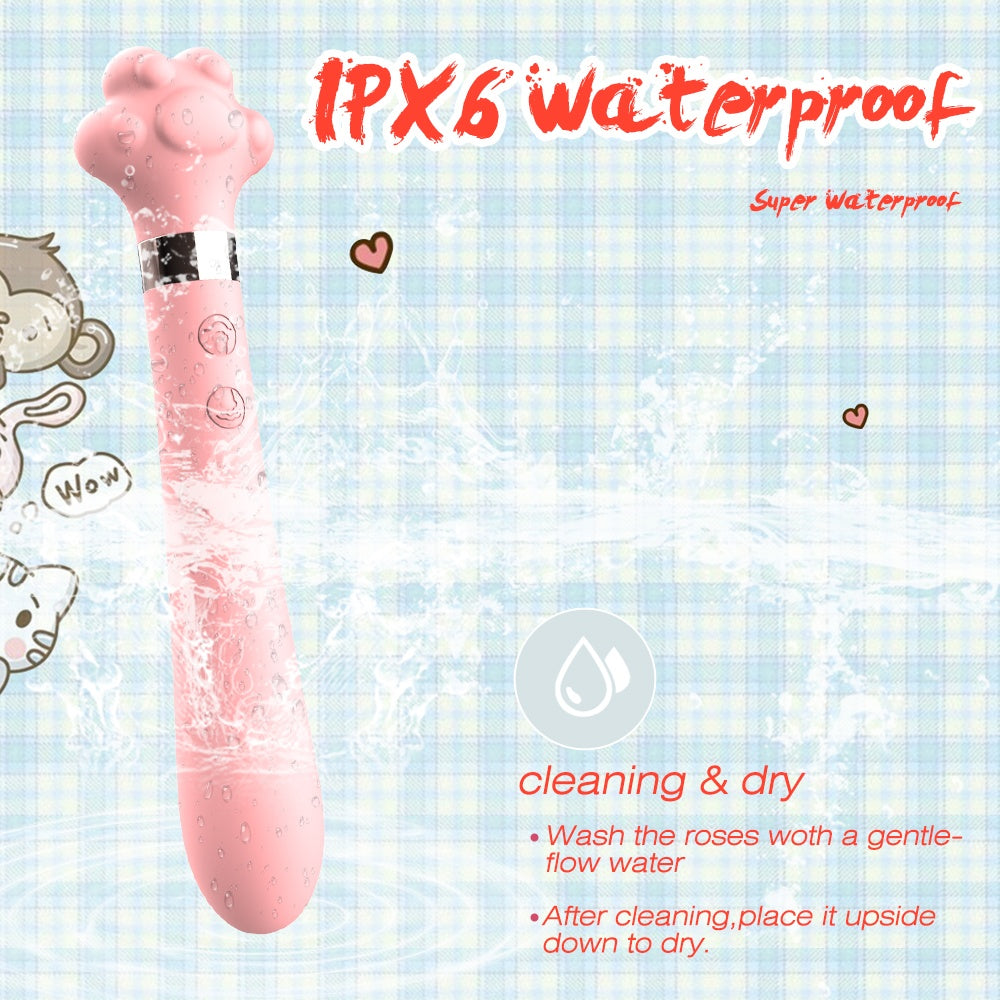 Fantasy Cat Paw G-Spot Vibrating Magic Wand – Insertable Female Vaginal Stimulator