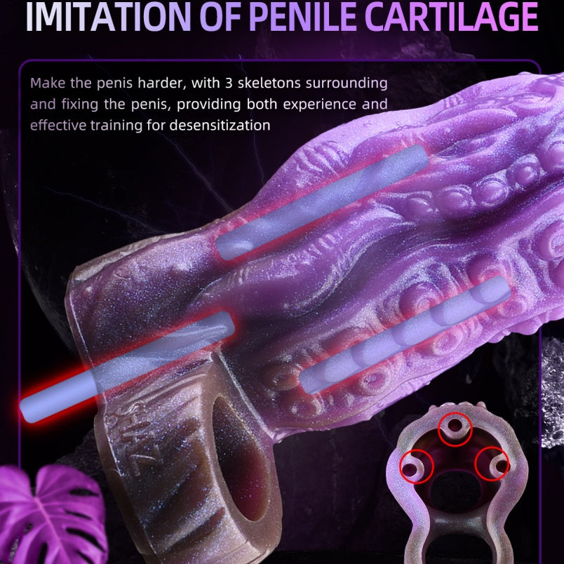 Tentacle Fantasy Silicone Cock Sleeve – Purple Reinforcement for Male Sexual Power