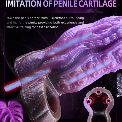 Tentacle Fantasy Silicone Cock Sleeve – Purple Reinforcement for Male Sexual Power