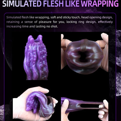 Tentacle Fantasy Silicone Cock Sleeve – Purple Reinforcement for Male Sexual Power