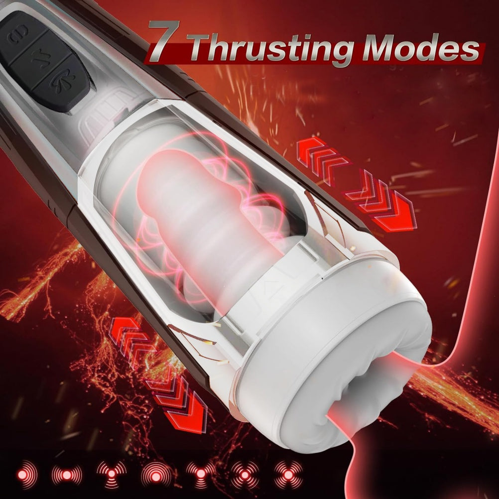 Automatic Male Masturbator Cup - 7-Mode Thrusting & Vibrating Stroker for Blowjob Experience