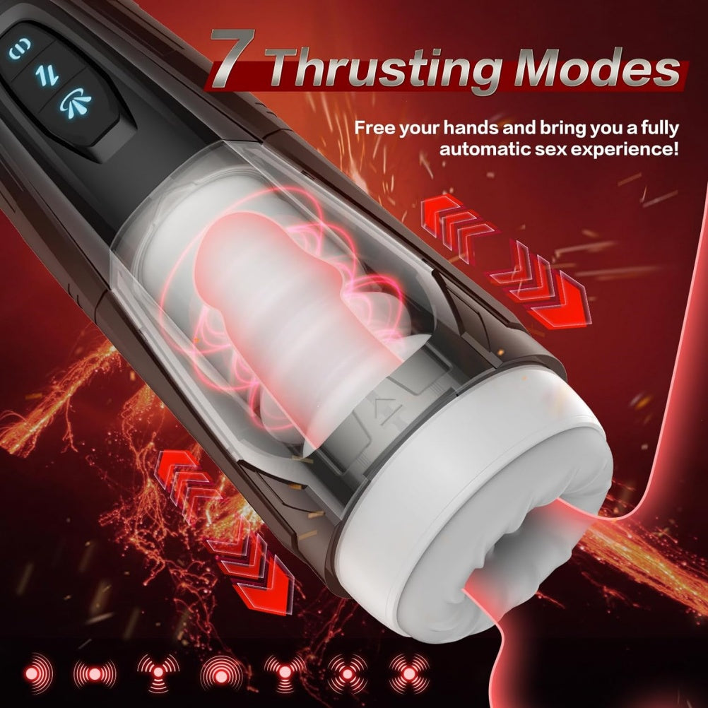 Automatic Male Masturbator Cup - 7-Mode Thrusting & Vibrating Stroker for Blowjob Experience