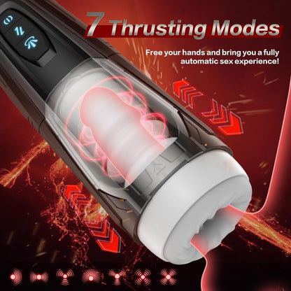 Automatic Male Masturbator Cup - 7-Mode Thrusting & Vibrating Stroker for Blowjob Experience
