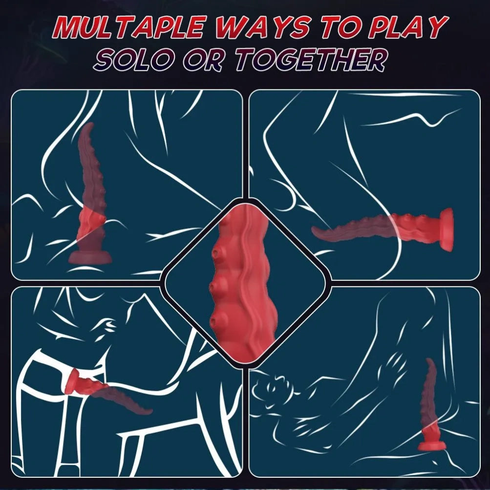 Fantasy Vibrating Tentacle Dildo – 10-Mode Octopus Vibrator for A-G-U Spot Stimulation & Hands-Free Play