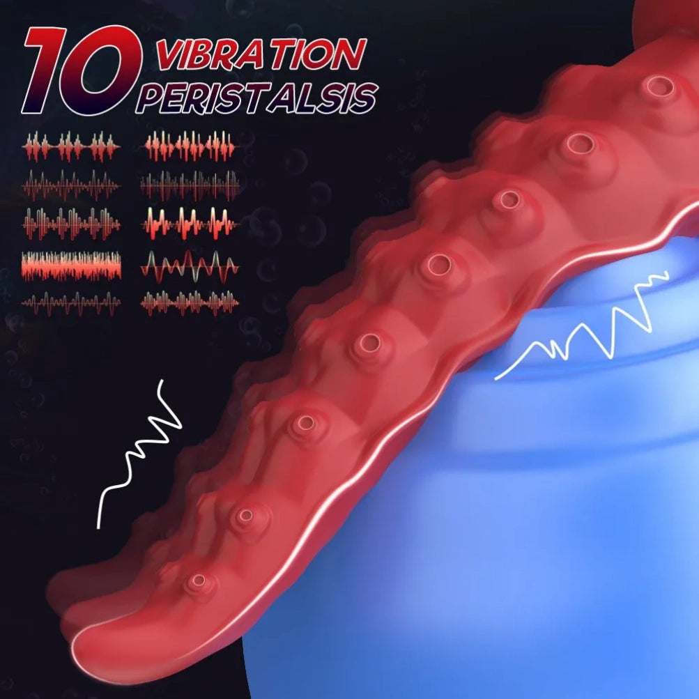 Fantasy Vibrating Tentacle Dildo – 10-Mode Octopus Vibrator for A-G-U Spot Stimulation & Hands-Free Play