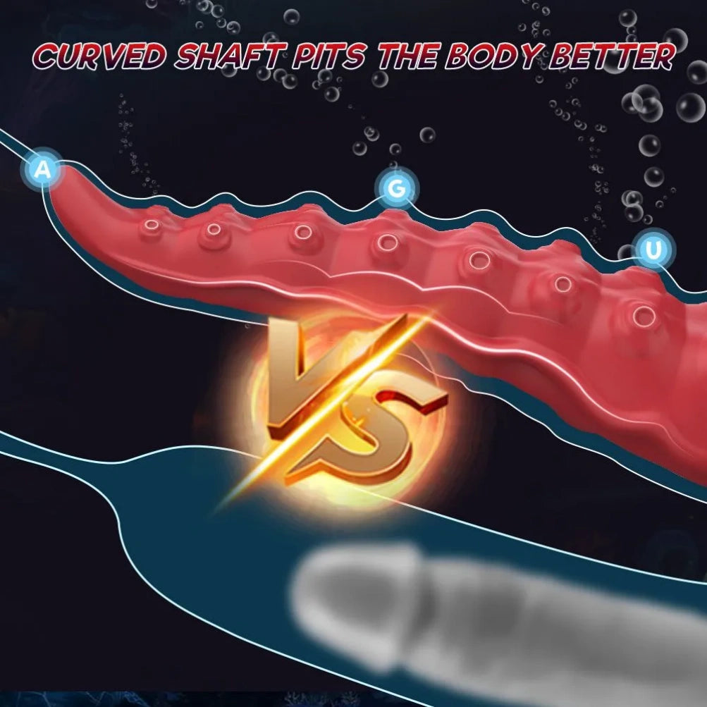 Fantasy Vibrating Tentacle Dildo – 10-Mode Octopus Vibrator for A-G-U Spot Stimulation & Hands-Free Play