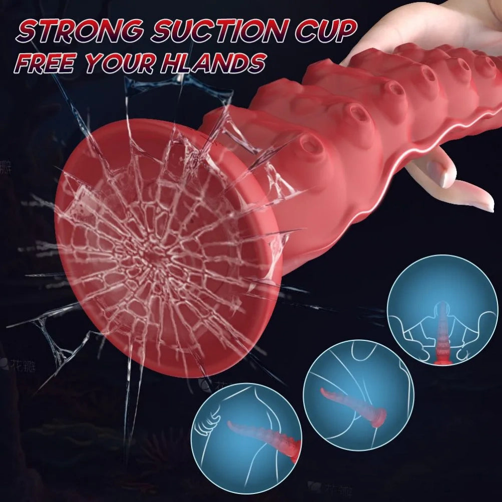 Fantasy Vibrating Tentacle Dildo – 10-Mode Octopus Vibrator for A-G-U Spot Stimulation & Hands-Free Play