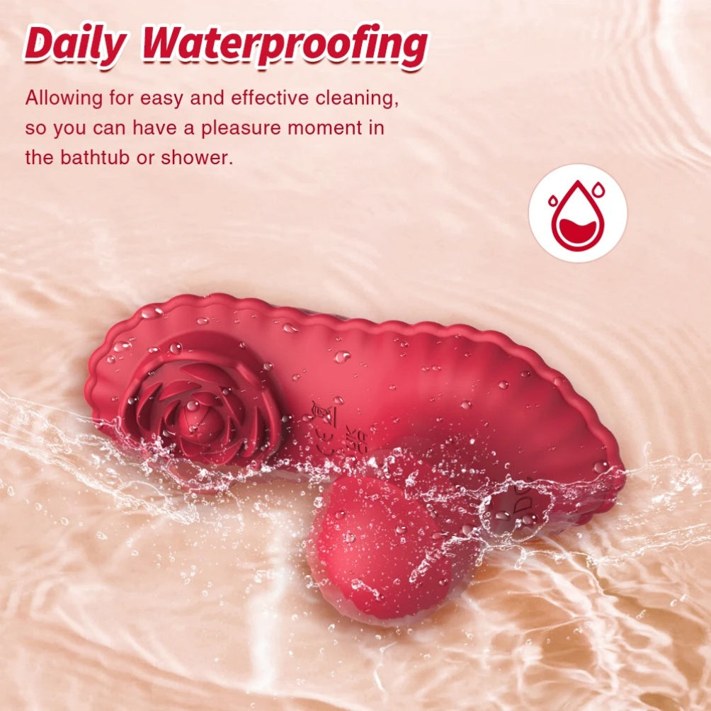 2-in-1 Strapon Rose Vibrator - Remote Control G-Spot & Clitoral Stimulation