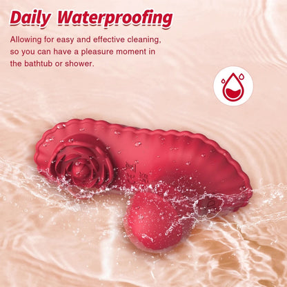 2-in-1 Strapon Rose Vibrator - Remote Control G-Spot & Clitoral Stimulation