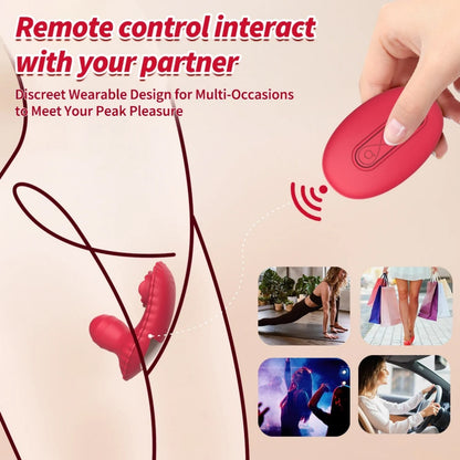 2-in-1 Strapon Rose Vibrator - Remote Control G-Spot & Clitoral Stimulation