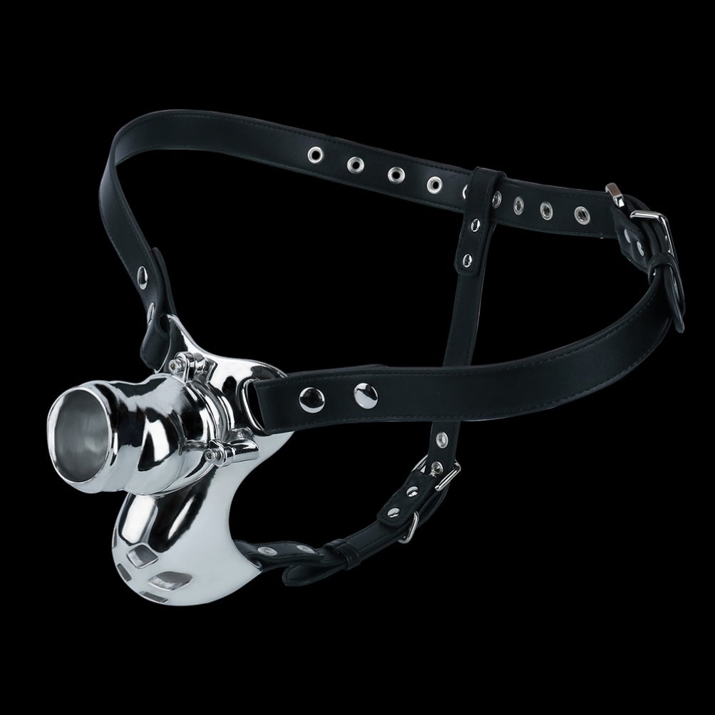 Stainless Steel Strap-On Bondage Sheath Underwear - Penis Lifting and Erectile Support Toy for Men